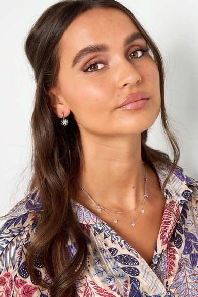 Collana palline e cerchi - Colore argento h5 Immagine2